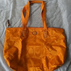 Coach Orange Tote Travel Bag